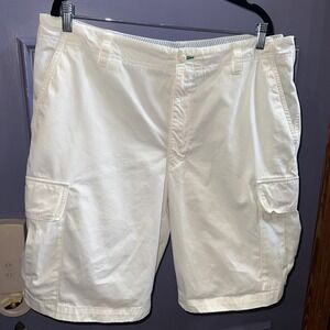 Tommy Hilfiger Mens White Baggy Cargo Shorts Adjustable Waist Size 38 Y2K Cotton
